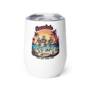 Honolulu Marathon "run for your life" wine tumbler